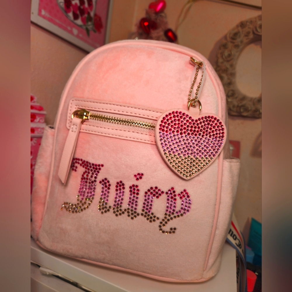 NWT Juicy Couture Pink Clay Rainbow Juicy Backpack